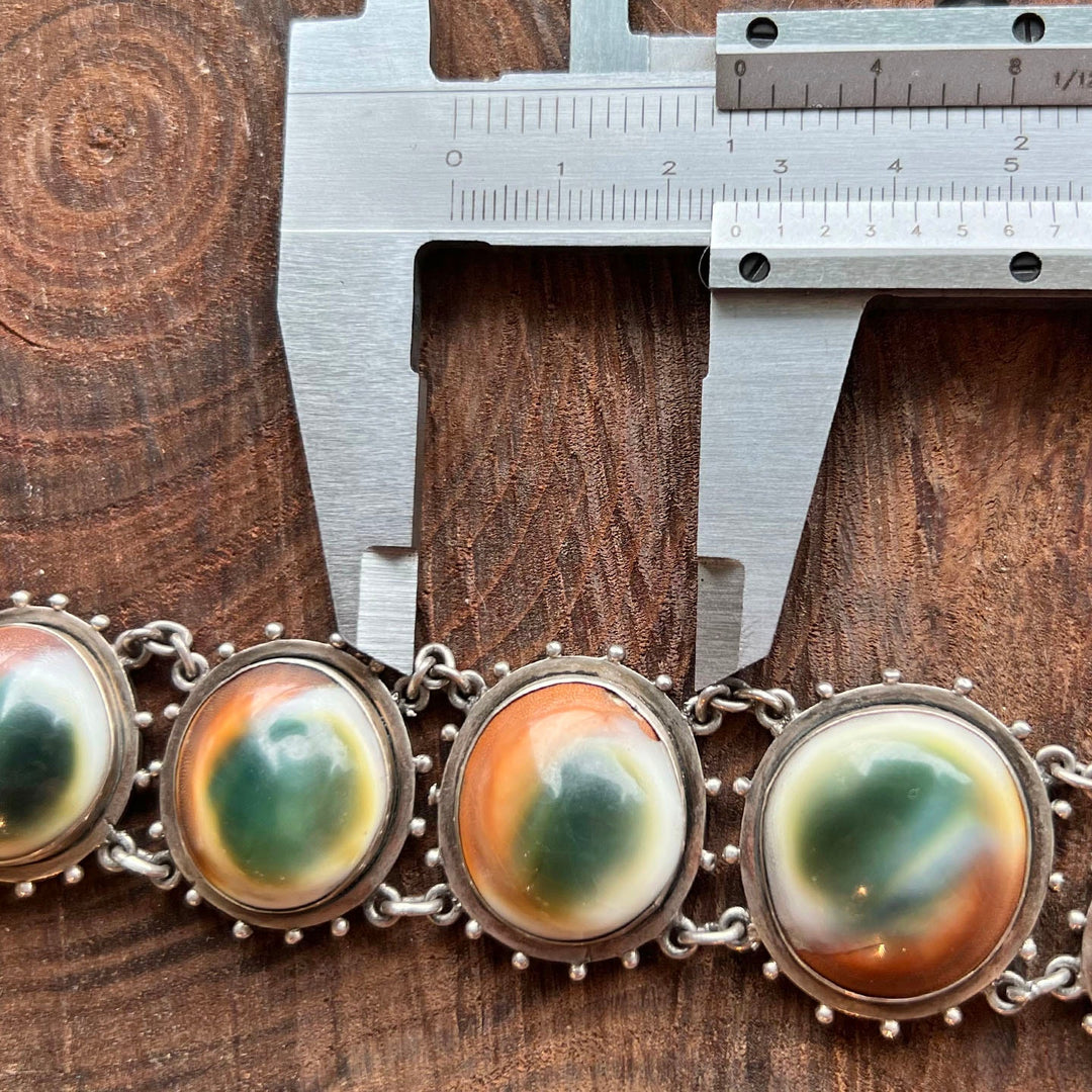 Arts and Crafts Era Silver Operculum Collar Necklace