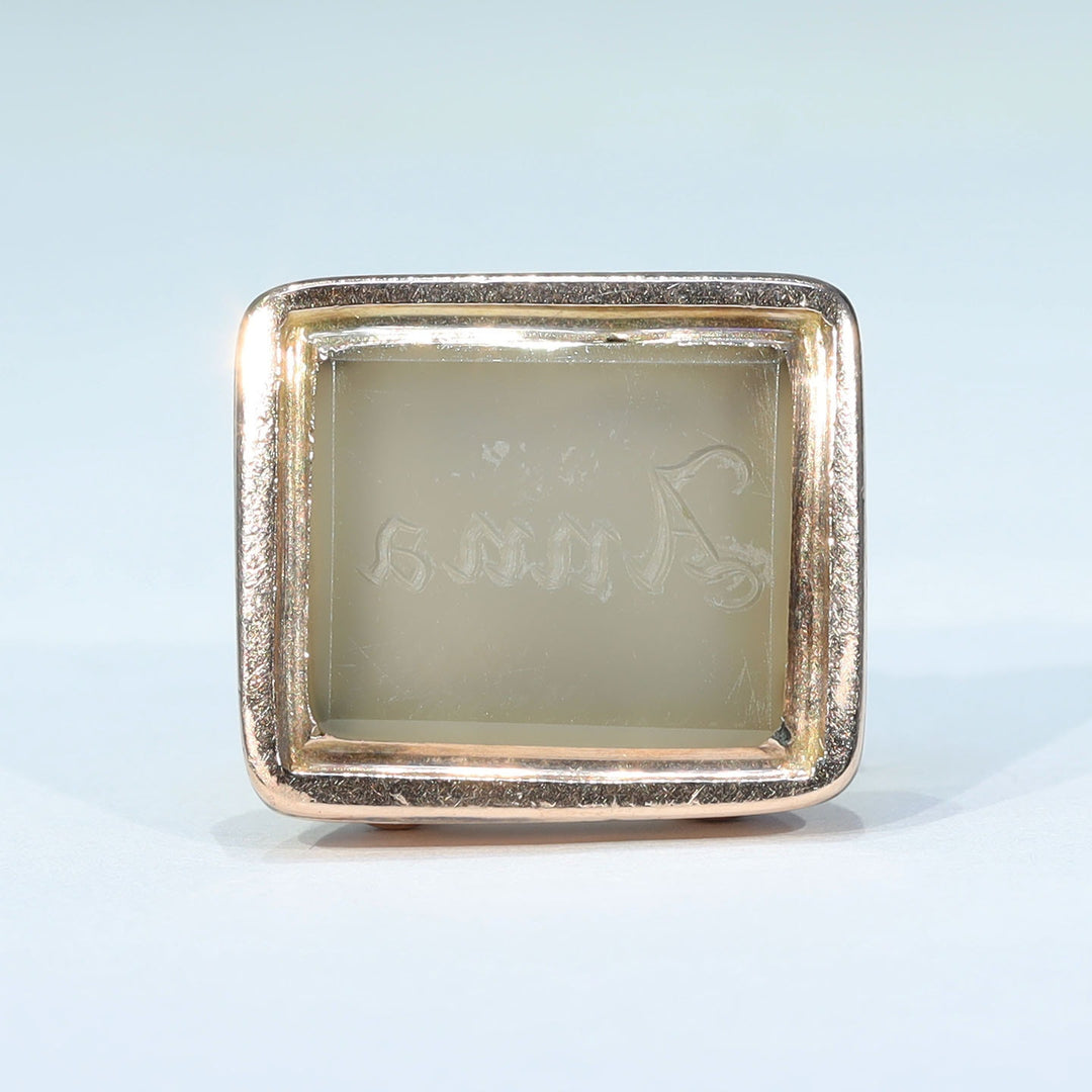Antique Victorian Gold Chalcedony “Anna” Fob, circa 1850