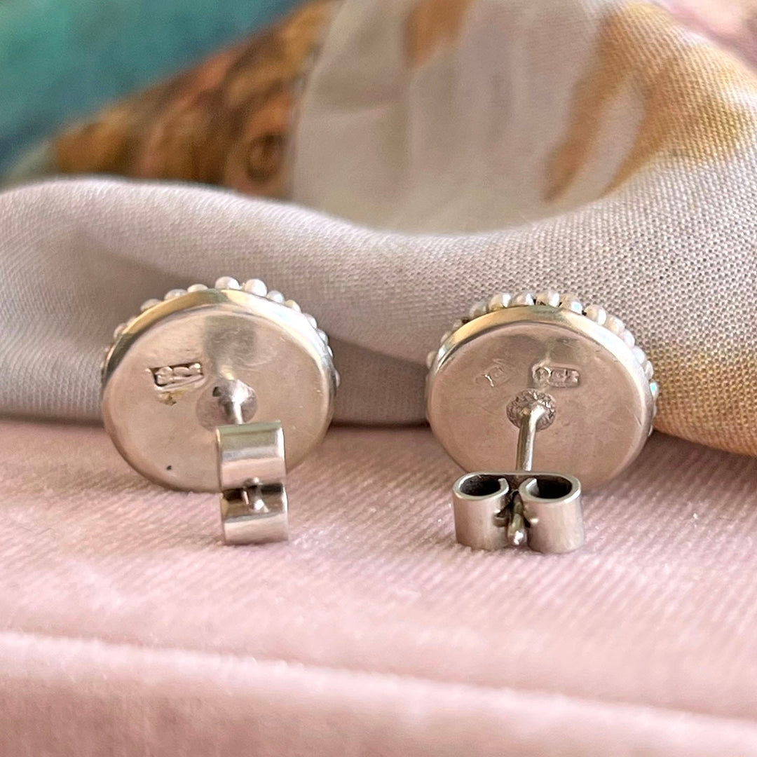 Antique Edwardian Gold Zircon and Seed Pearl Earrings, c.1910