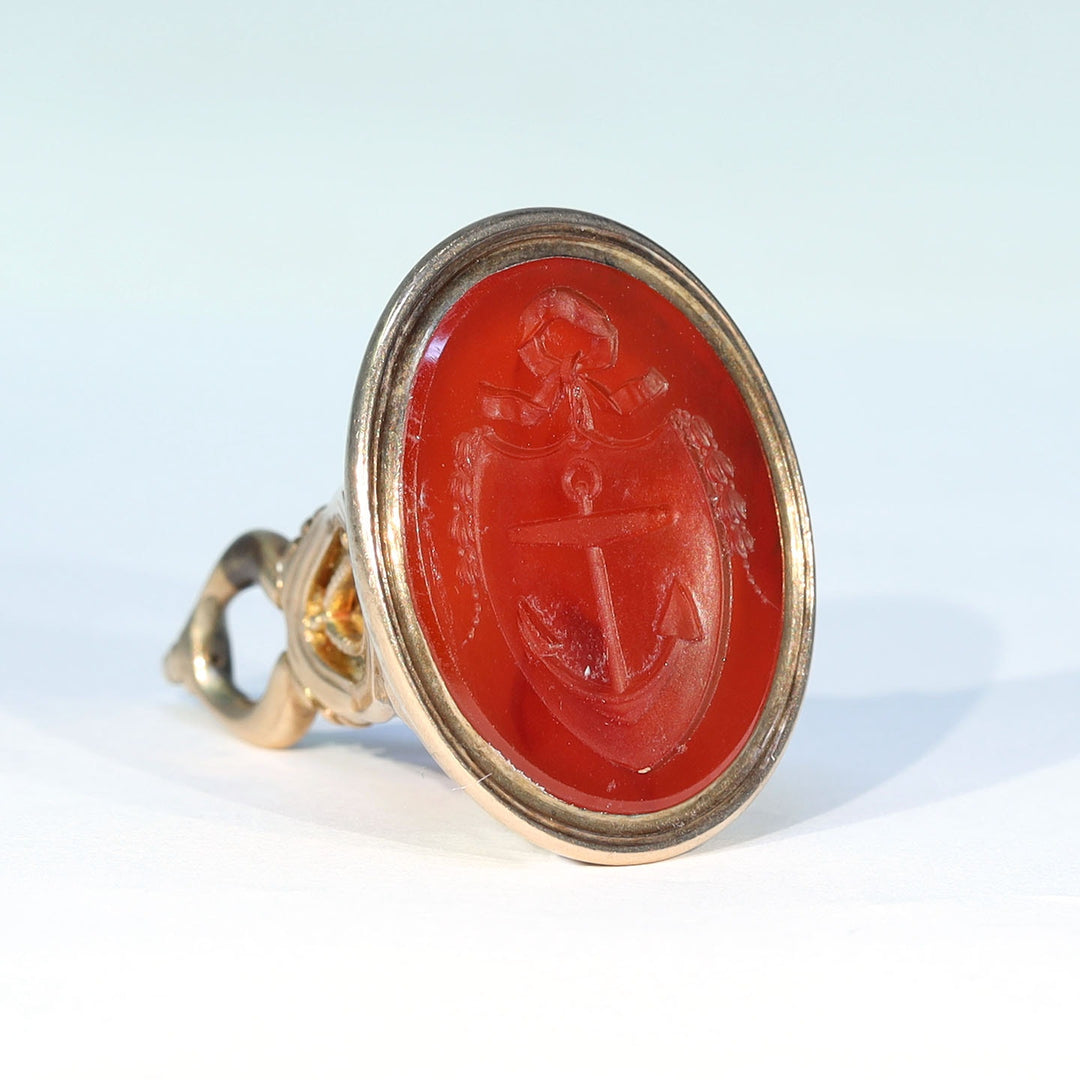 Georgian Gold Carnelian Anchor Seal Fob c.1820