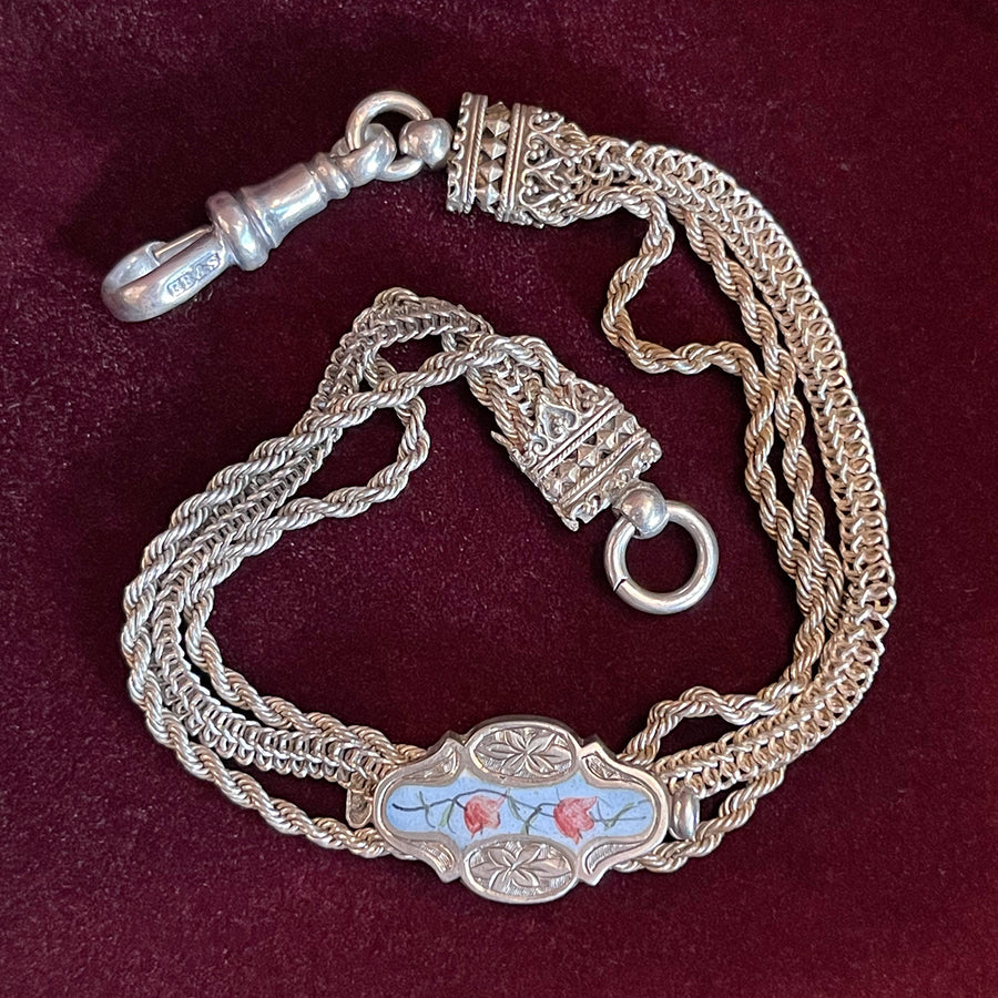 Victorian Silver and Enamel Albertina Bracelet, c. 1880