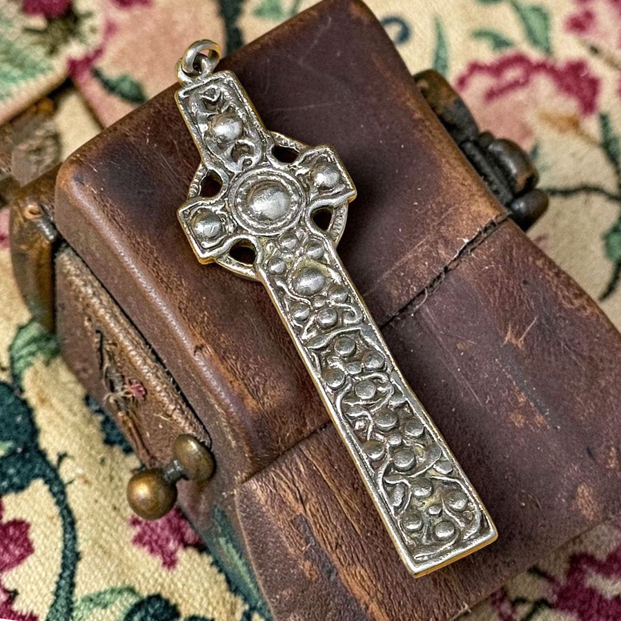 Antique Alexander Ritchie sterling silver Celtic cross pendant
