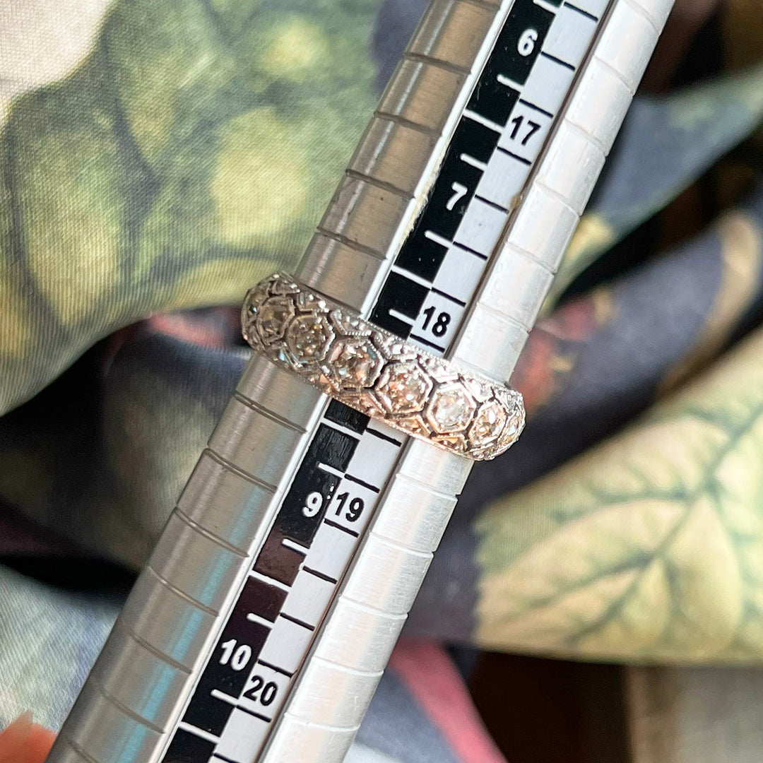 Antique Art Deco Eternity Band Platinum Diamond, c.1920