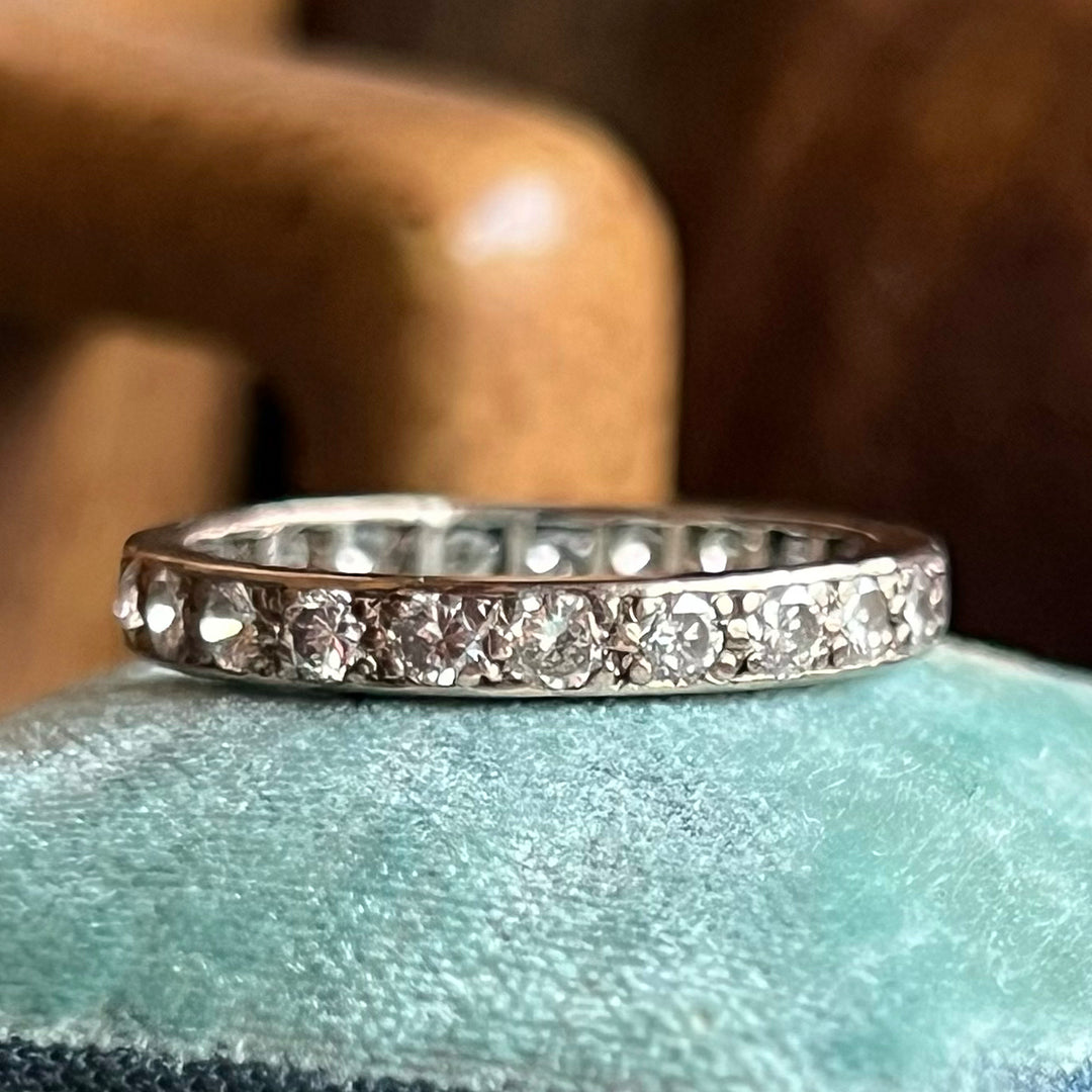 Antique Art Deco Eternity Band Platinum Diamond, c.1920