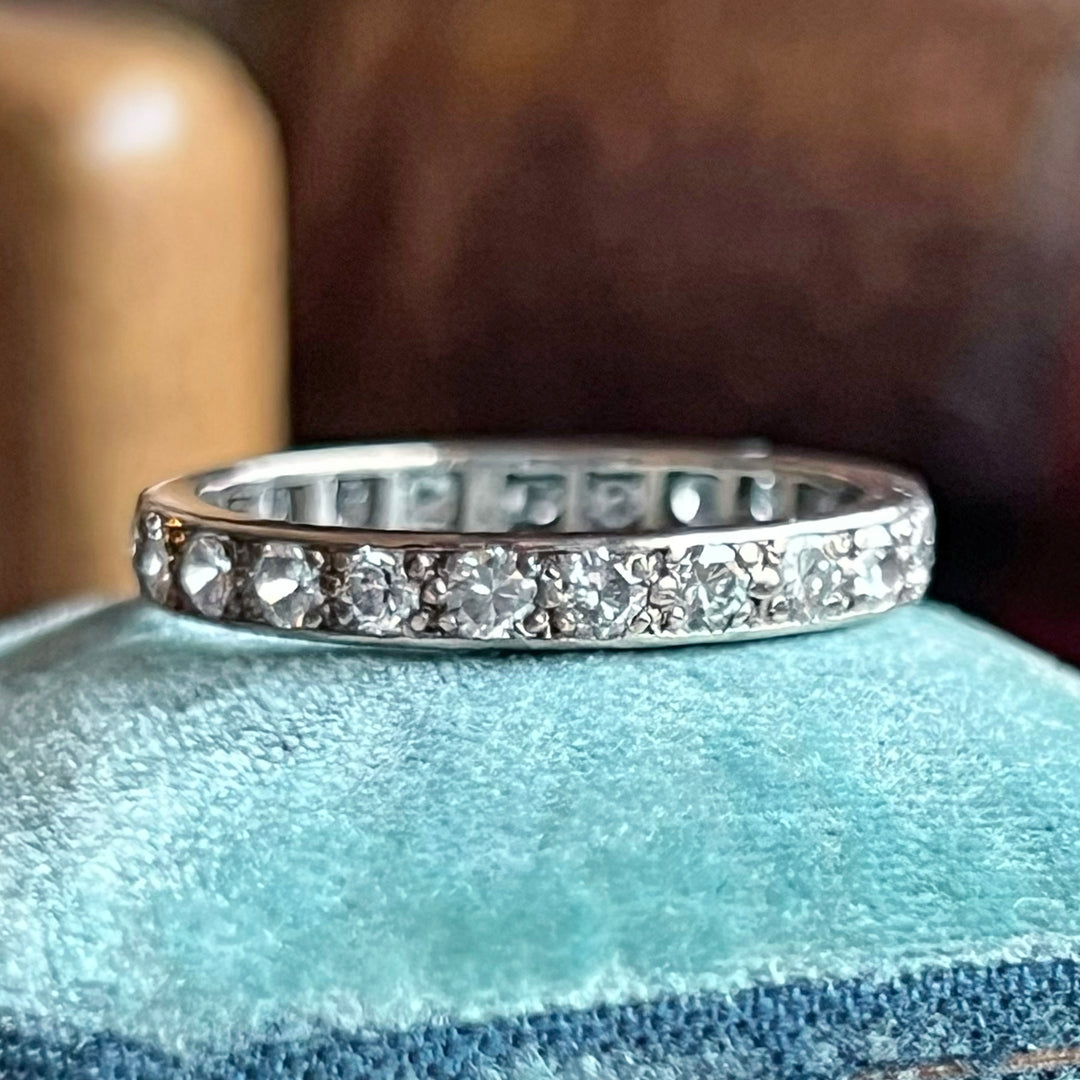 Antique Art Deco Eternity Band Platinum Diamond, c.1920