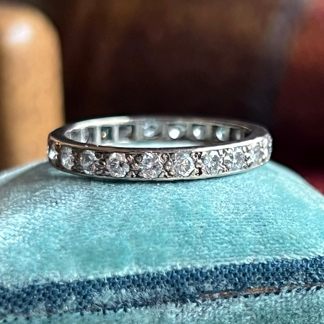 Antique Art Deco Eternity Band Platinum Diamond, c.1920