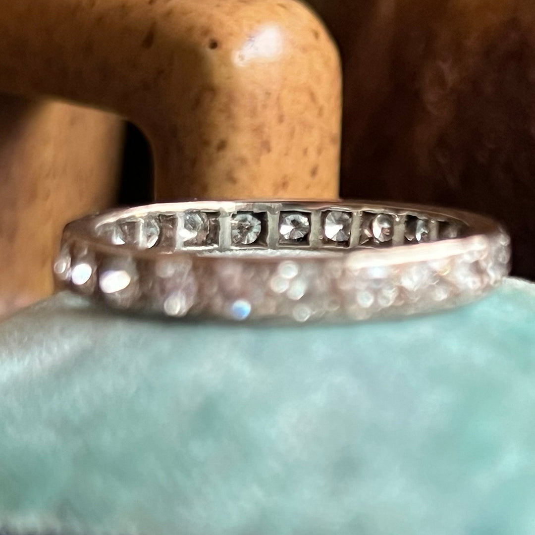 Antique Art Deco Eternity Band Platinum Diamond, c.1920