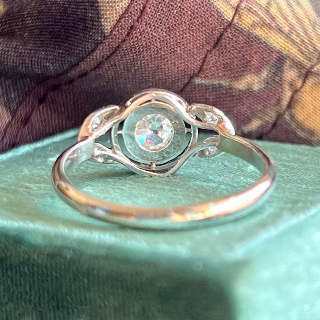 Vintage gold old-cut diamond ring settings