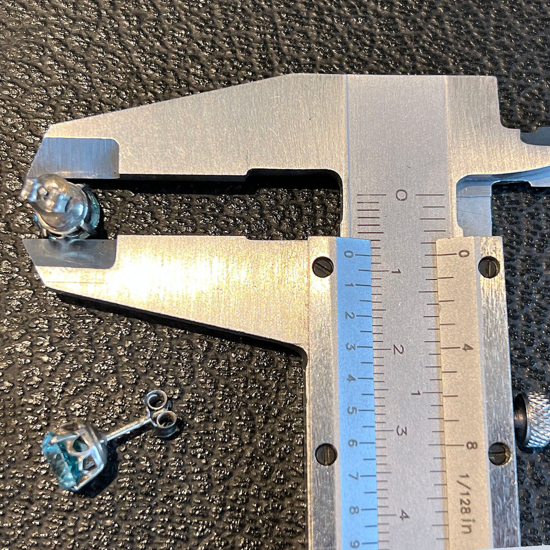 Antique Art Deco Zircon Earrings 18k White Gold Studs c. 1920