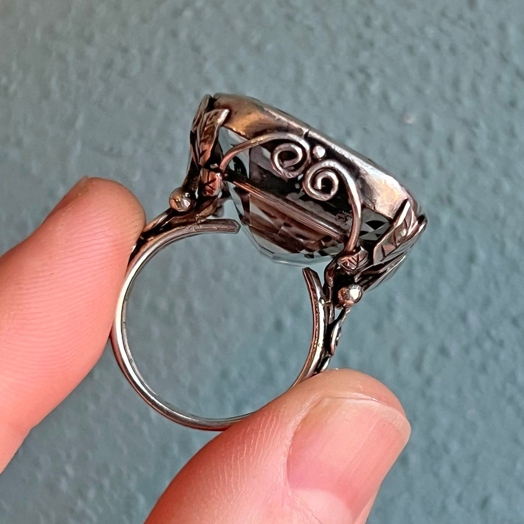 Side profile of antique crystal ring