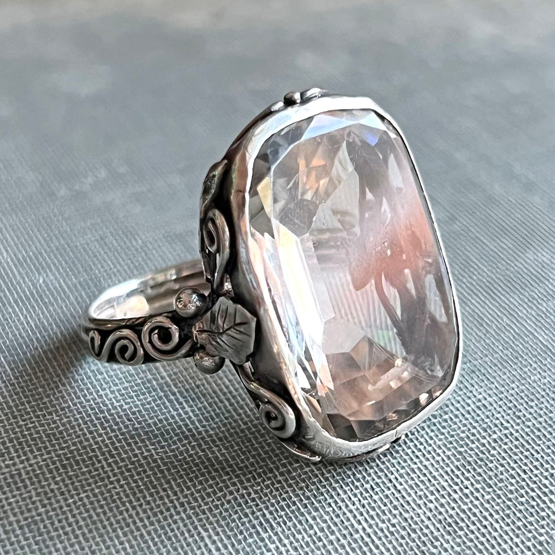 Side profile of antique crystal ring