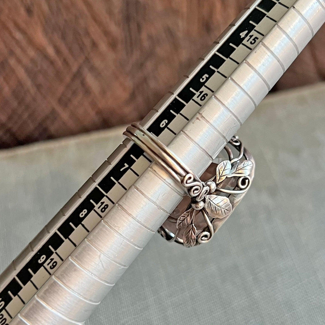 Antique Art Nouveau Silver Crystal Ring c. 1910