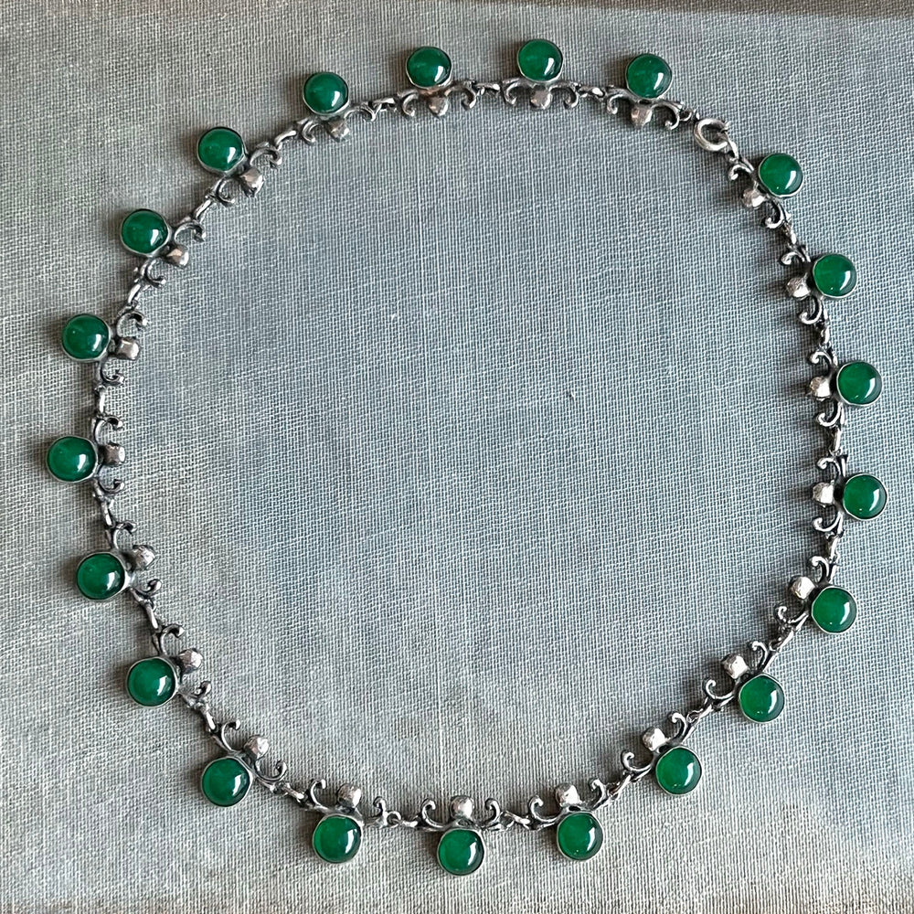 Elegant antique silver statement necklace
