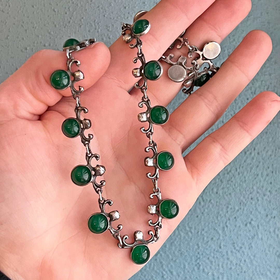 Elegant antique silver statement necklace
