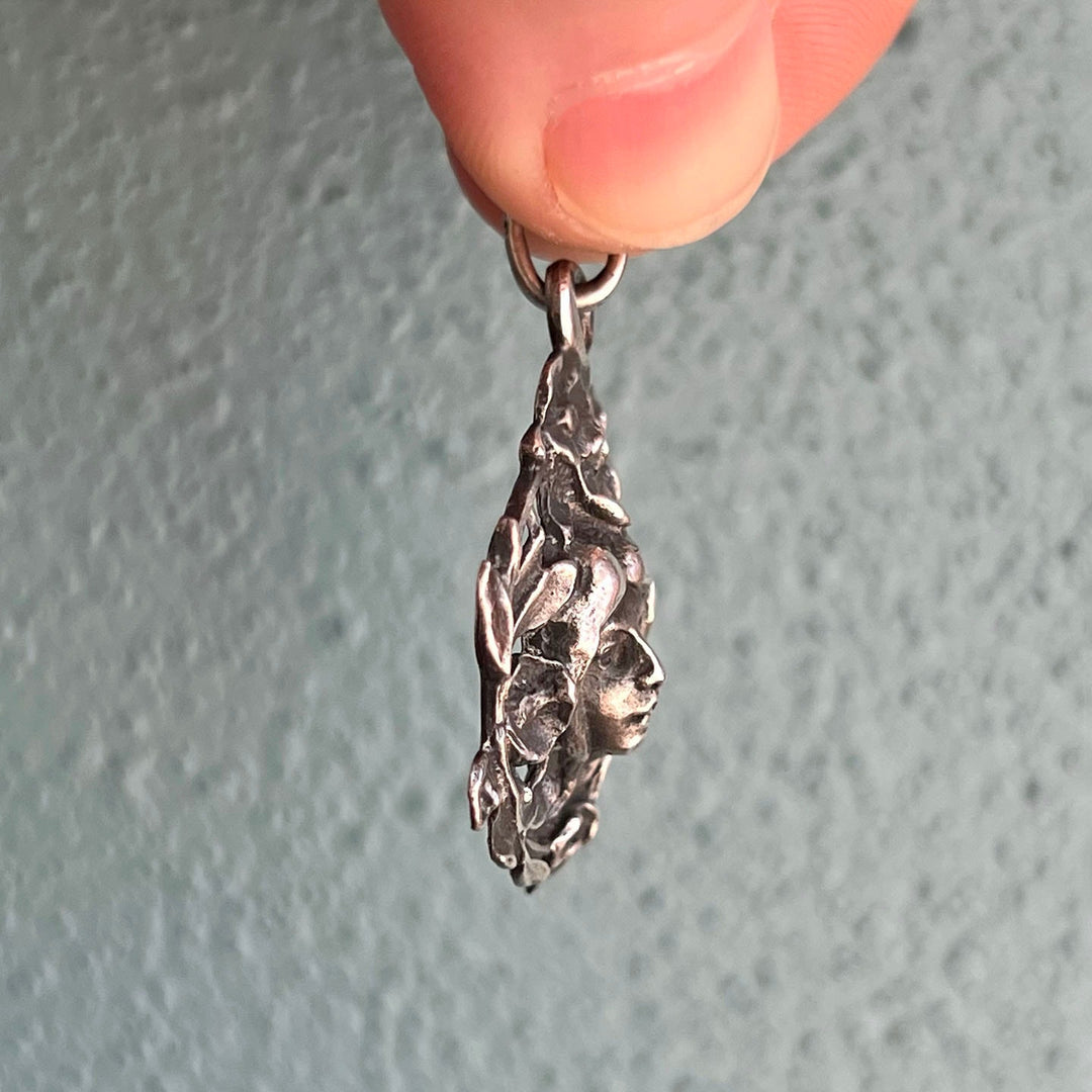 Art Nouveau maiden jewelry in silver