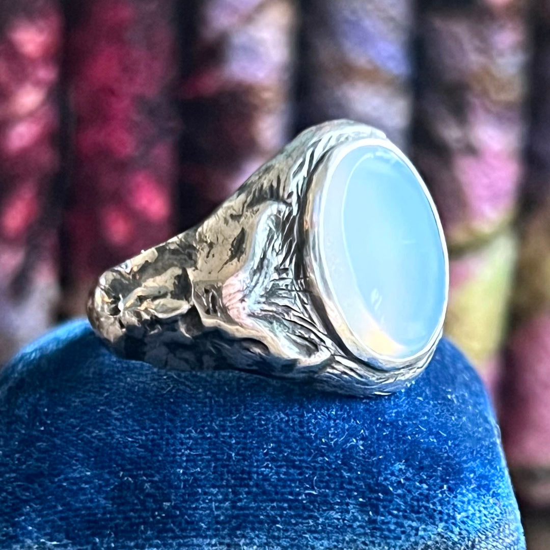 Detailed view of historic silver craftsmanship