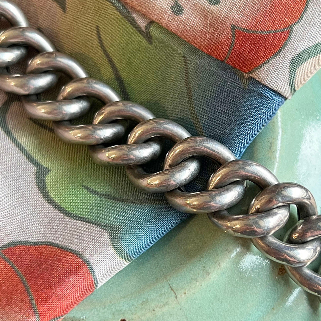 Antique Bracelet Silver Curb Link, Sweden c. 1900