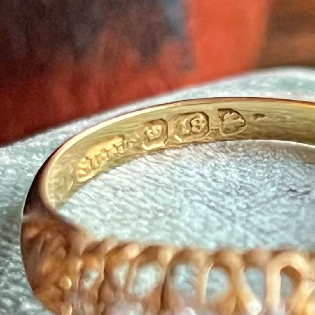 Antique Edwardian 18 Karat Gold Five Stone Diamond Ring, Chester c.1910, English Diamond Ring