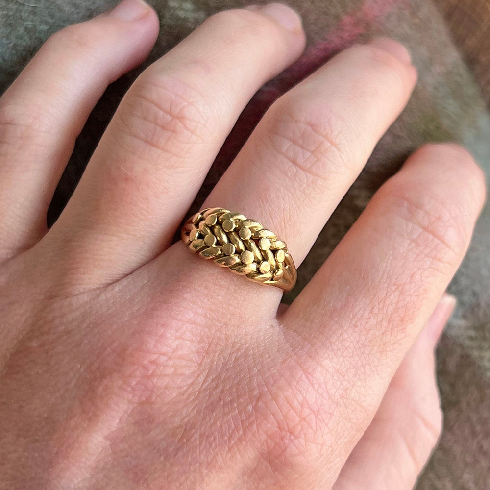 Antique Edwardian 18 Karat Gold Keeper Ring, Birmingham 1904