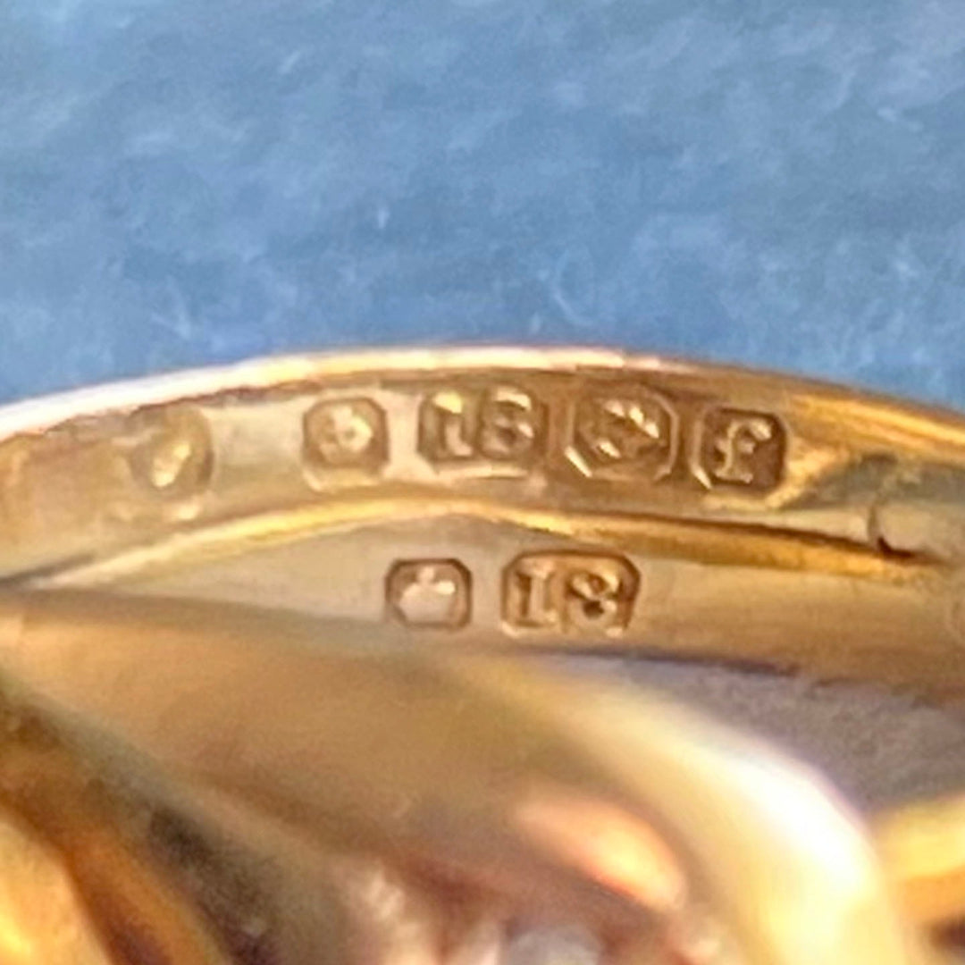 Antique gold snake ring classic double serpent design