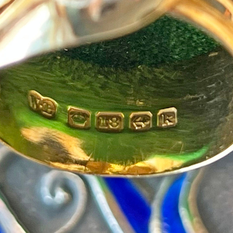 Antique Edwardian 18k Gold Double Snake Ring Birmingham 1909