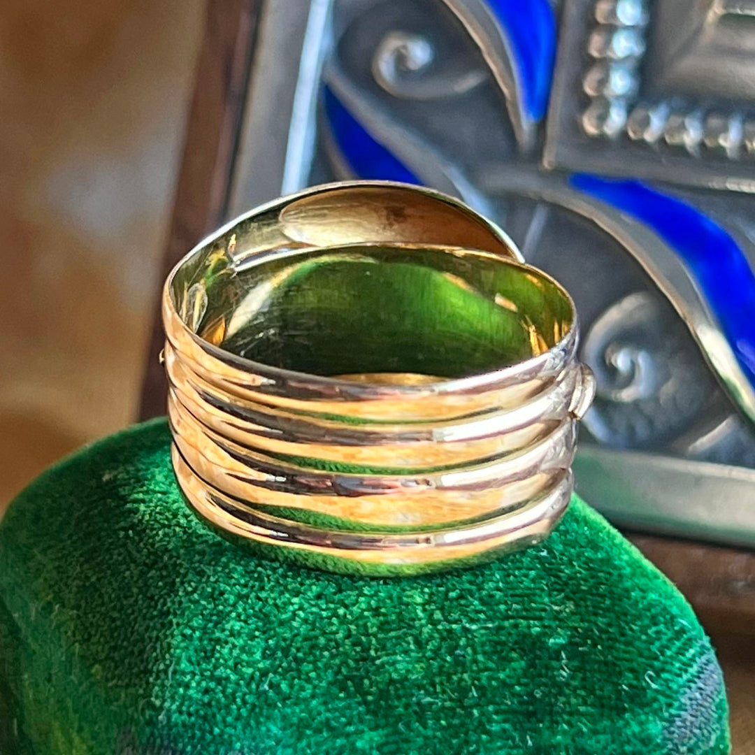 Antique Edwardian 18k Gold Double Snake Ring Birmingham 1909