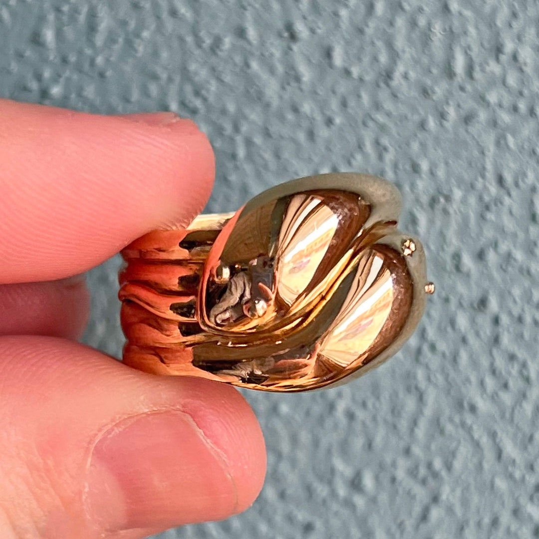 Antique Edwardian 18k Gold Double Snake Ring Birmingham 1909