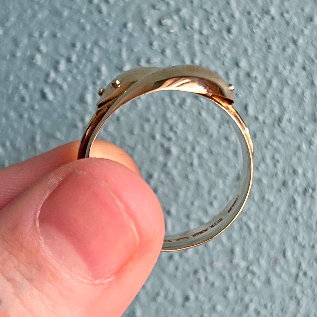 Antique Edwardian 18k Gold Double Snake Ring Birmingham 1909