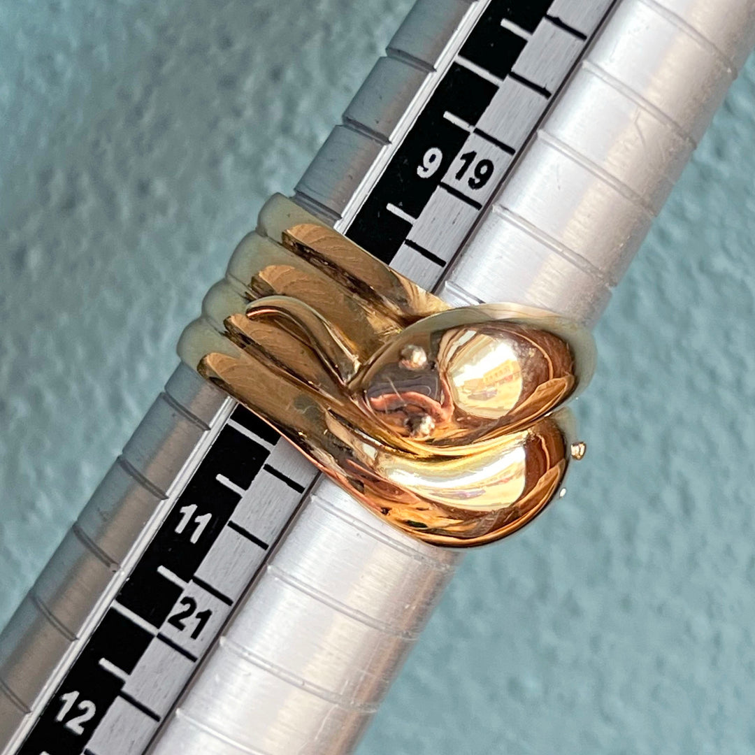 Antique Edwardian 18k Gold Double Snake Ring Birmingham 1909