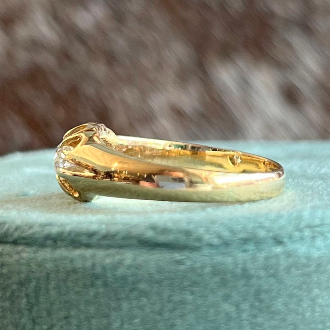 Antique Edwardian 18k Gold Ring Engagement Diamond Solitaire, Chester 1909