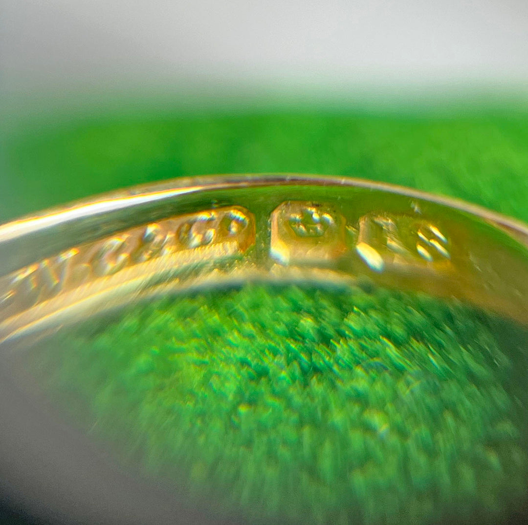 Antique Edwardian 18k Gold Ruby Diamond Ring, 5-Stone c. 1910