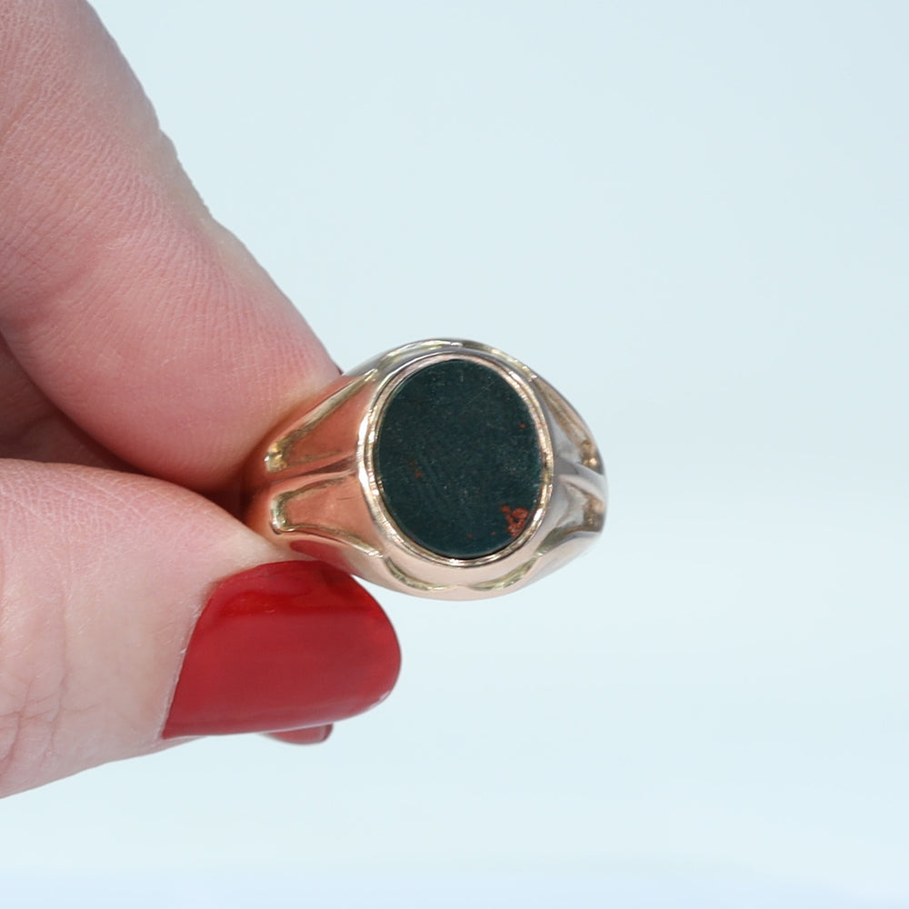 Edwardian bloodstone signet ring Chester 1903