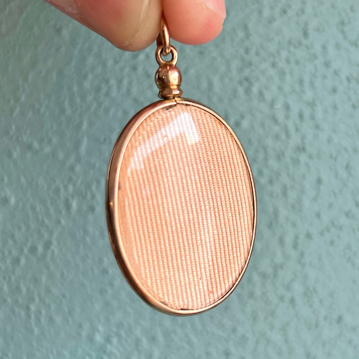 Antique Edwardian 9k Gold Oval Photo Locket Pendant, Birmingham 1914