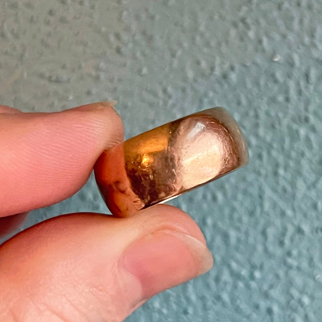 Antique Edwardian 9 Karat Gold Wedding Band, Birmingham 1918, Wide