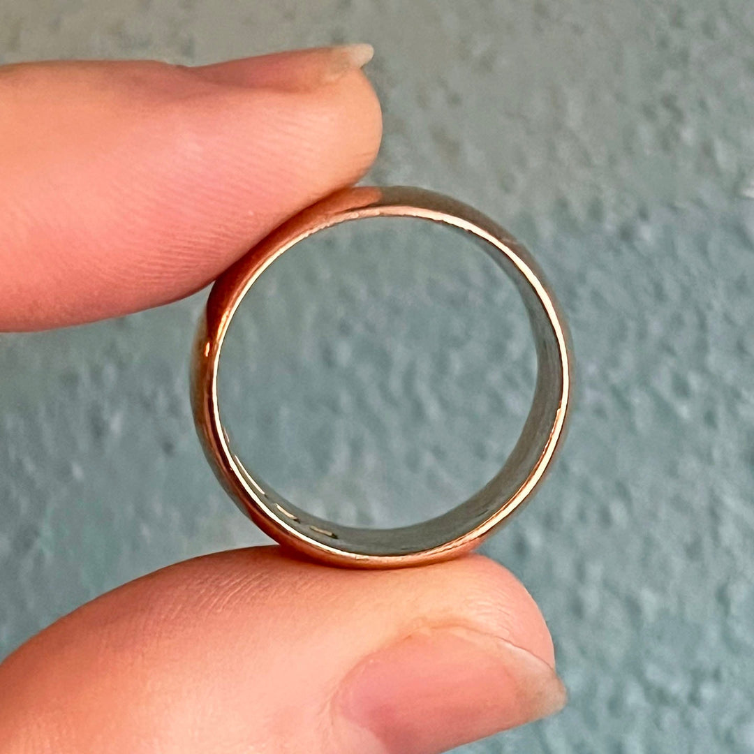 Antique Edwardian 9 Karat Gold Wedding Band, Birmingham 1918, Wide