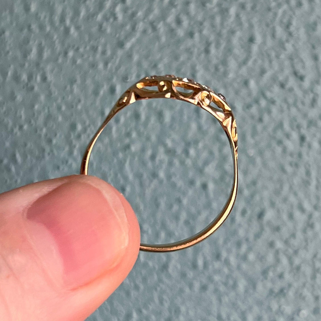 Vintage five stone diamond engagement ring from early 1900s