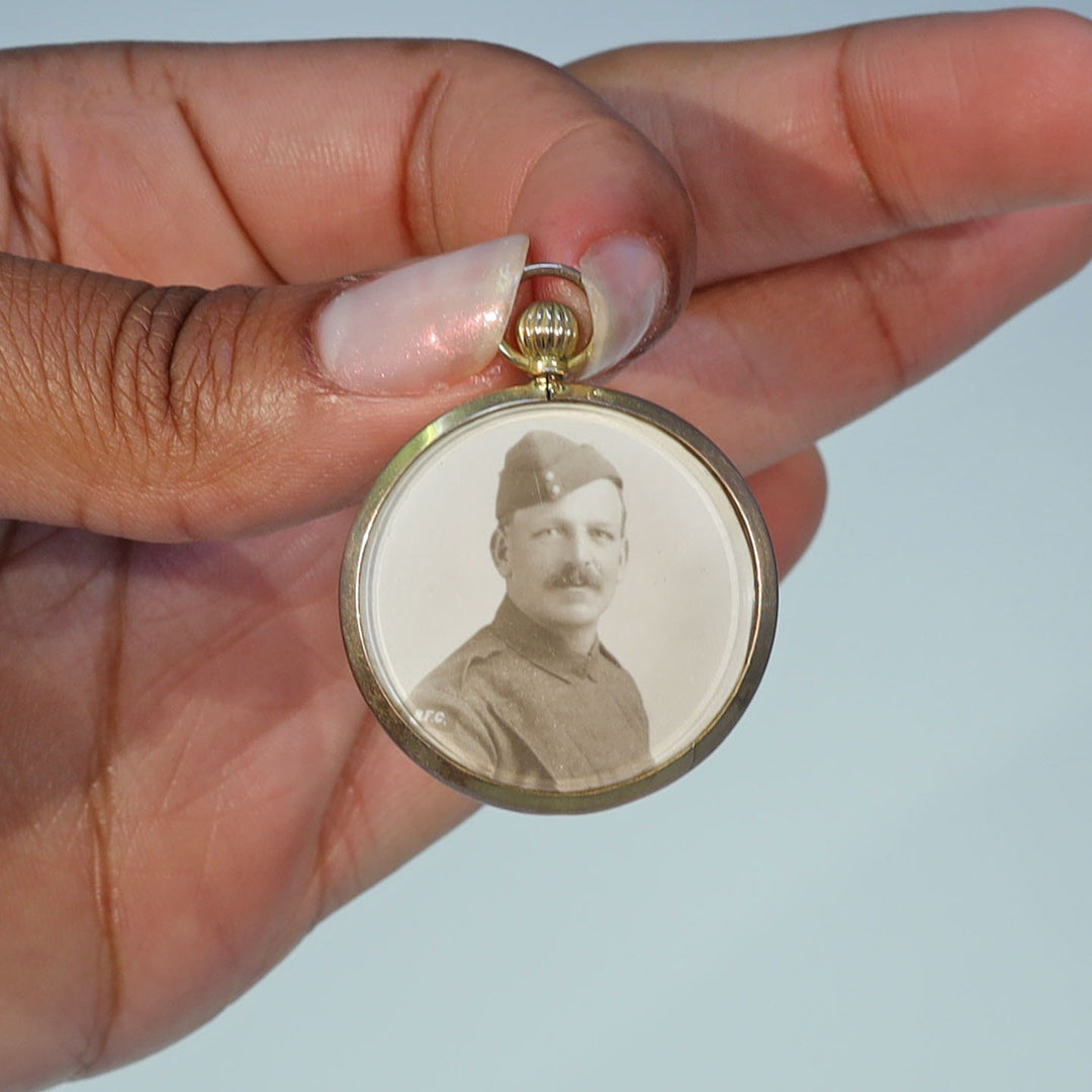 Antique Edwardian gold double photo locket