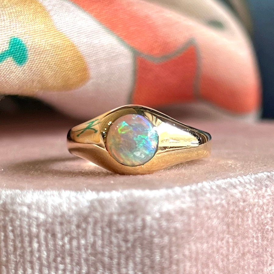 Antique Edwardian Opal Ring 18k Gold, Birmingham 1911