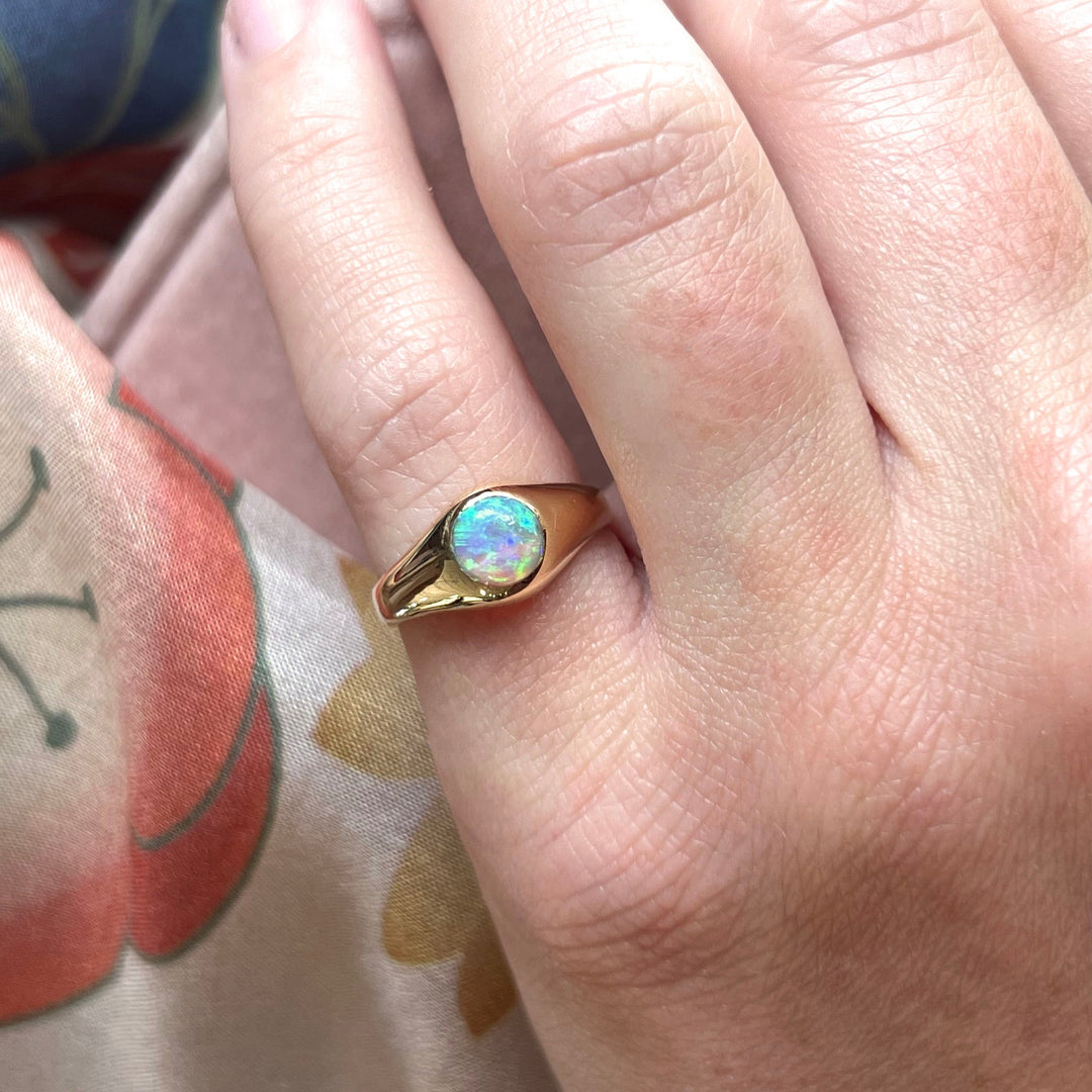Antique Edwardian Opal Ring 18k Gold, Birmingham 1911