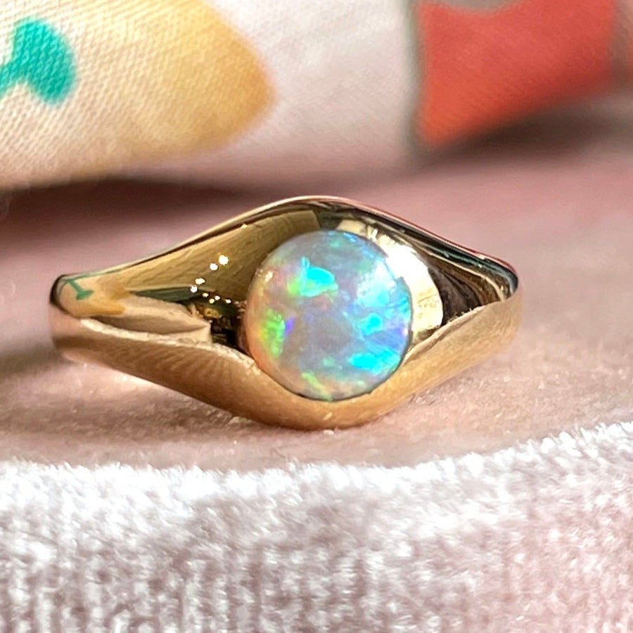 Antique Edwardian Opal Ring 18k Gold, Birmingham 1911