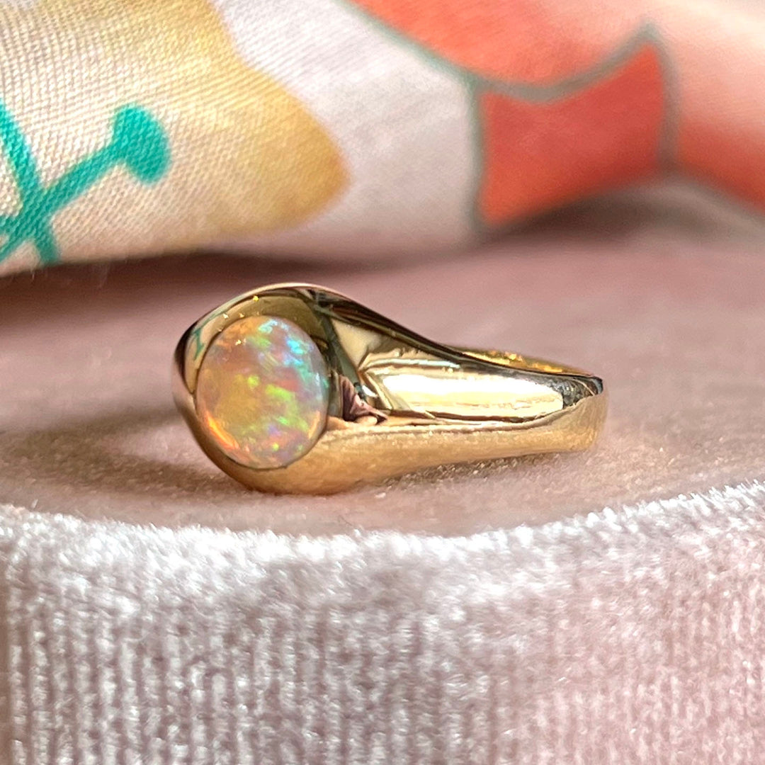 Antique Edwardian Opal Ring 18k Gold, Birmingham 1911
