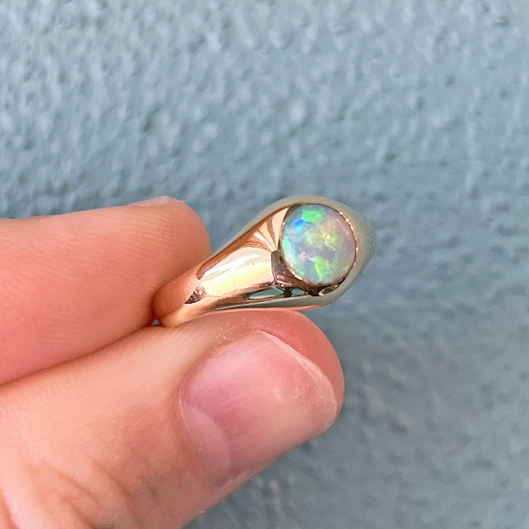 Antique Edwardian Opal Ring 18k Gold, Birmingham 1911