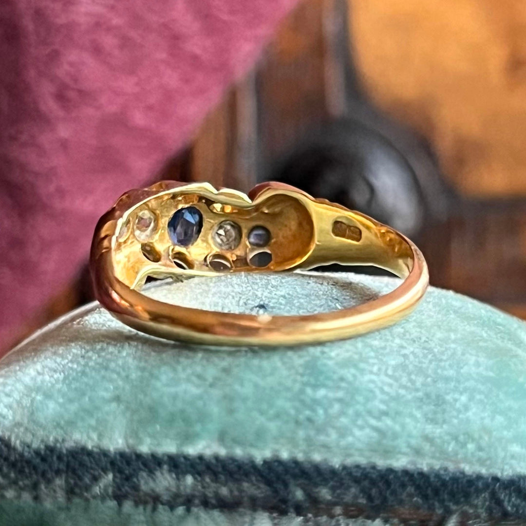 Detailed view of antique gemstone setting