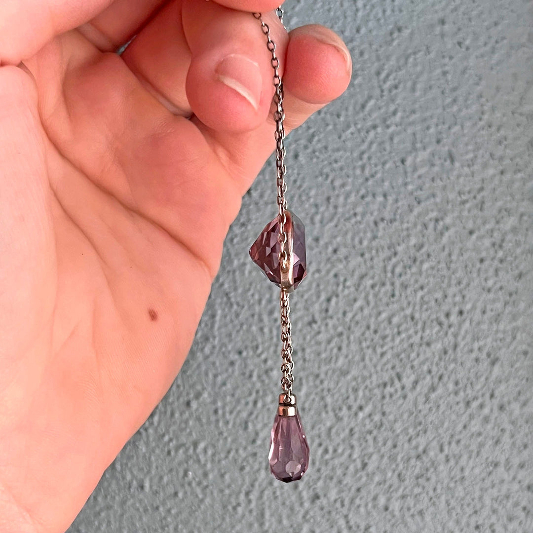 Antique Edwardian Silver Amethyst Necklace c. 1910
