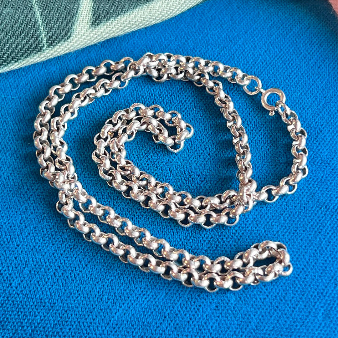 Antique Edwardian Silver Chain Necklace c.1910