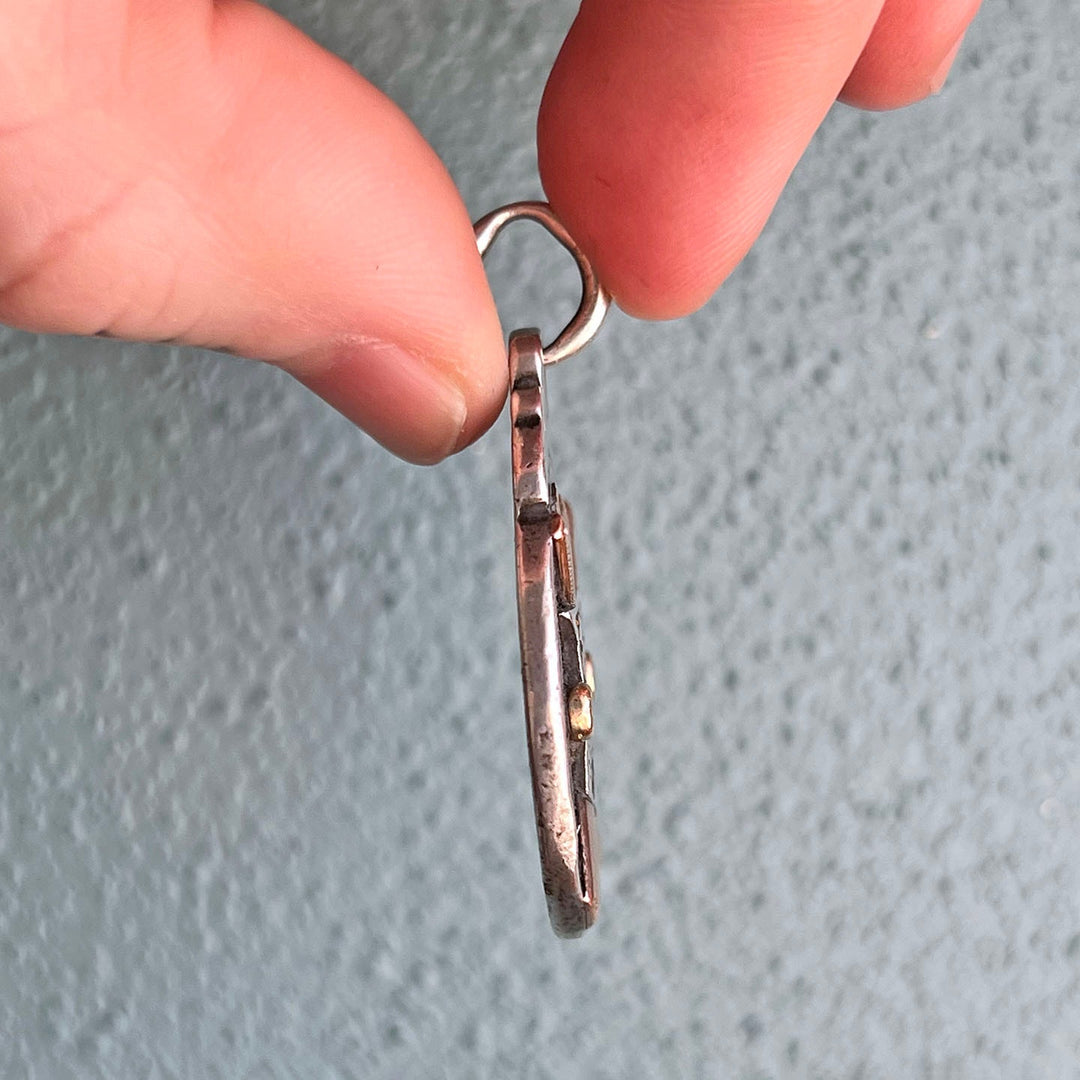 Antique Edwardian Silver Enamel Cricket Fob Medal