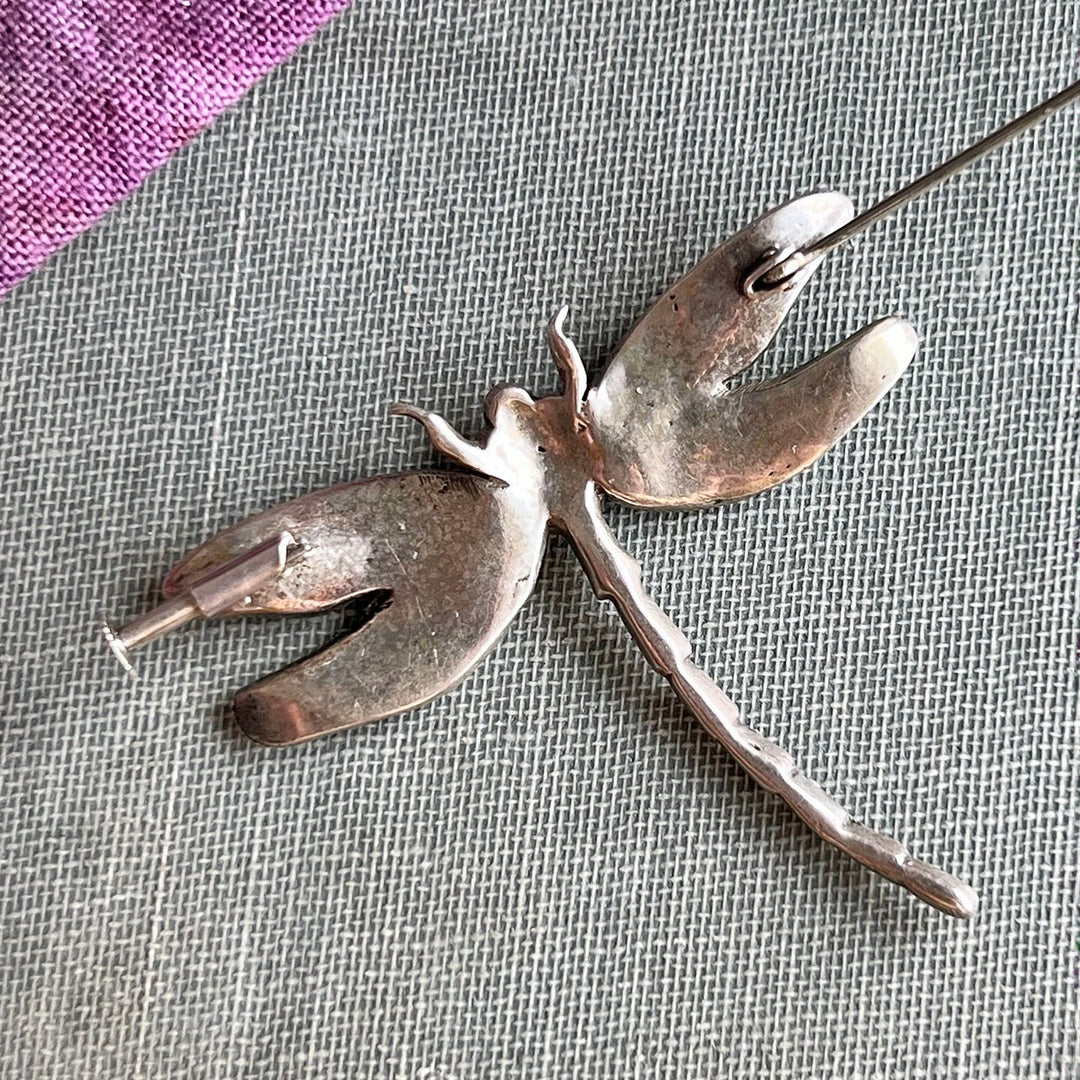 Antique silver insect brooch