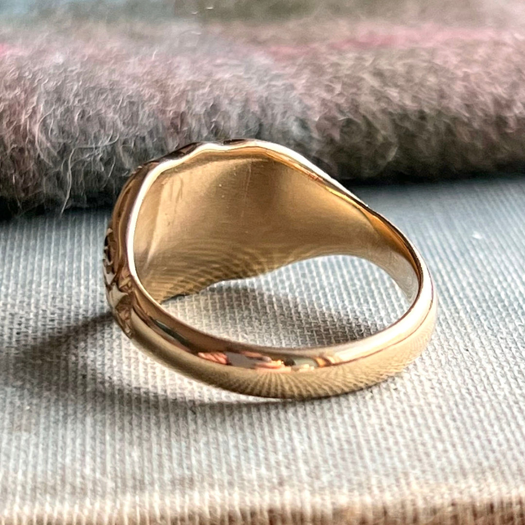 Antique 1919 gold signet ring heirloom estate jewelry