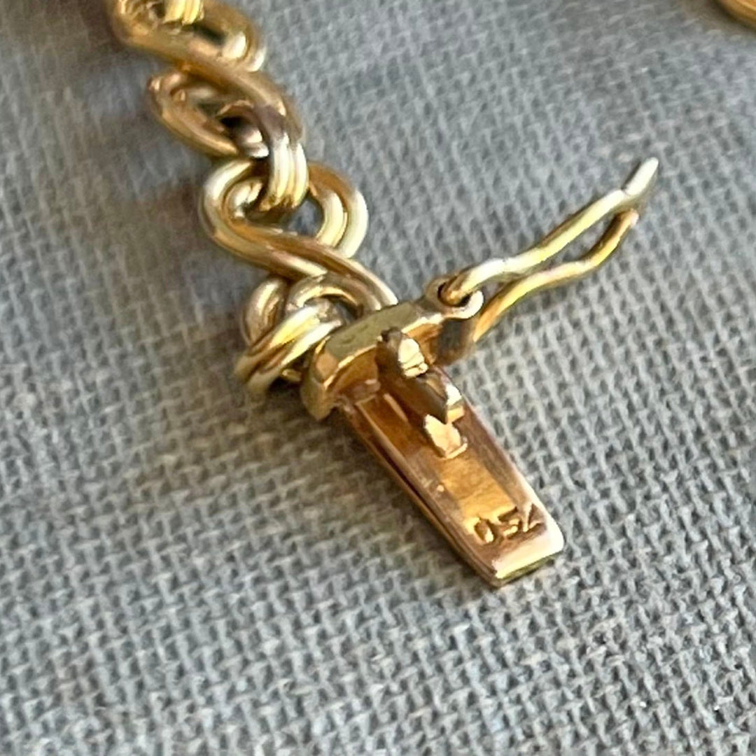 Antique French 18 Karat Gold Long Chain Necklace, Art Deco c.1920