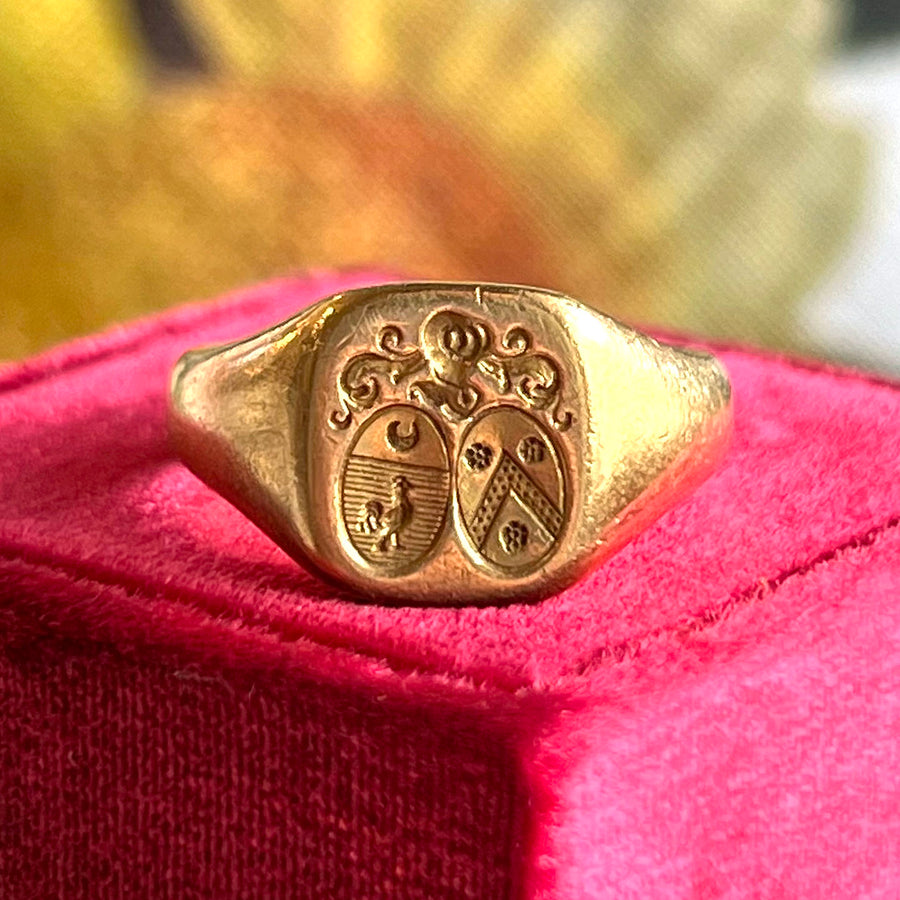 Antique French 18k Gold Signet Ring, c. 1890